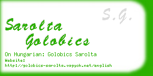 sarolta golobics business card